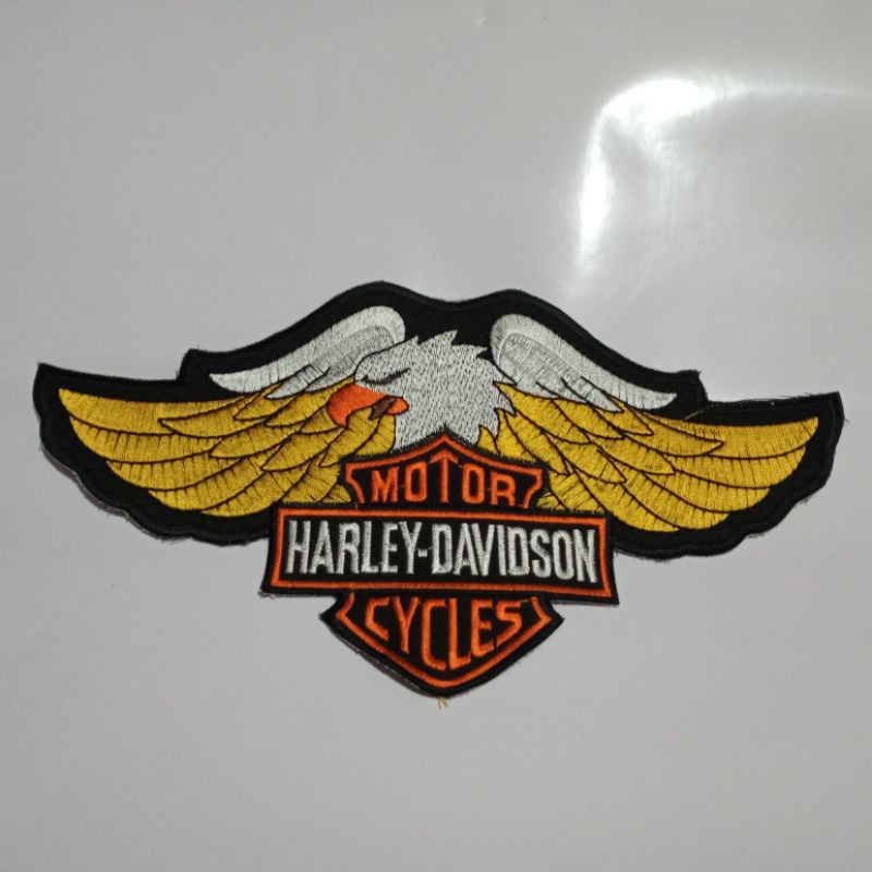 patch bordir emblem Harley Davidson besar police
