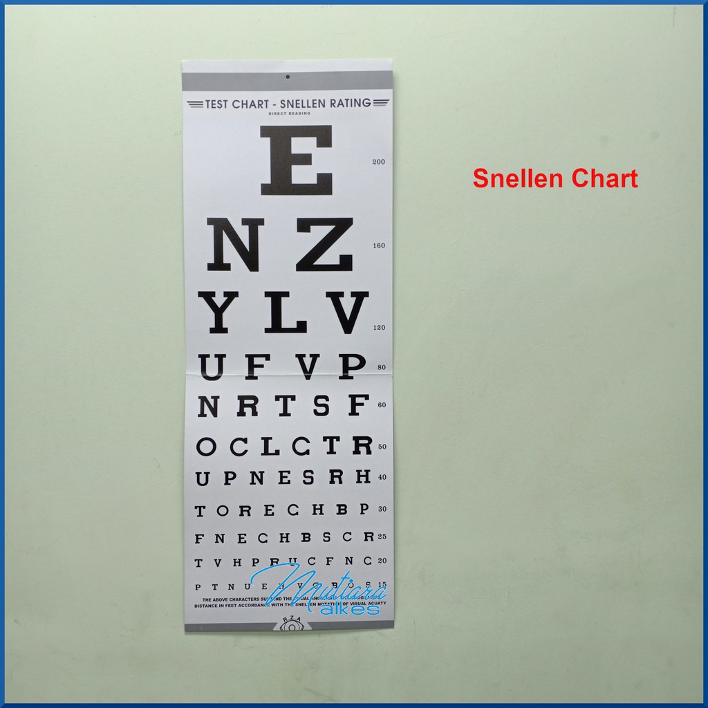 Snellen Chart / Bagan Test Ketajaman Mata / Kertas test mata