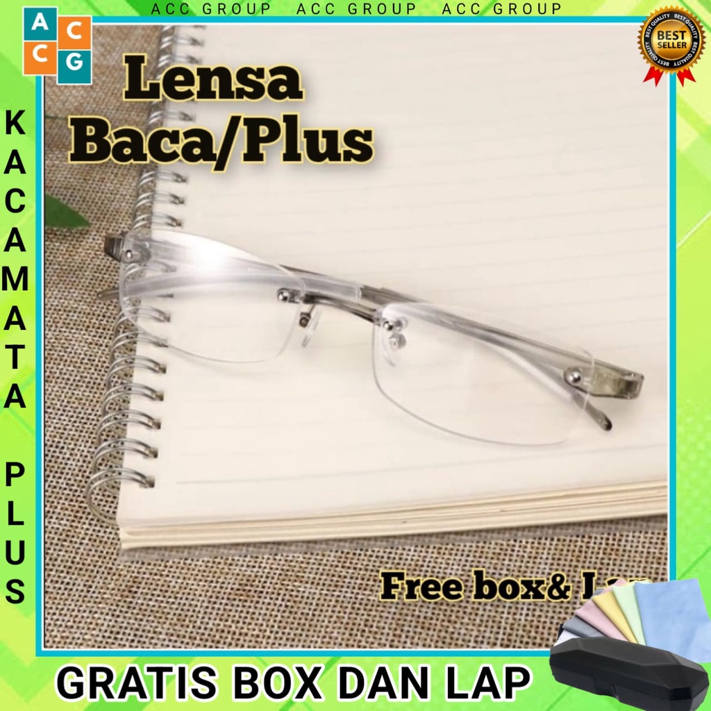 Kacamata BACA Blue Ray Kacamata Plus Pria &amp; Wanita Stylish Free Box &amp; Lap