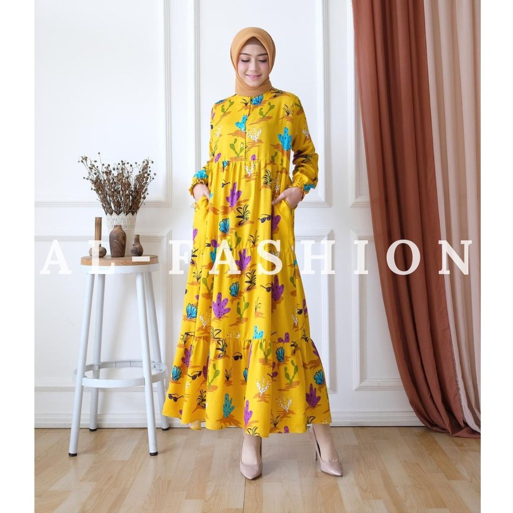 ABA agen baju homey dress gamis wanita MAITARA-MAITARA 04 KUNING