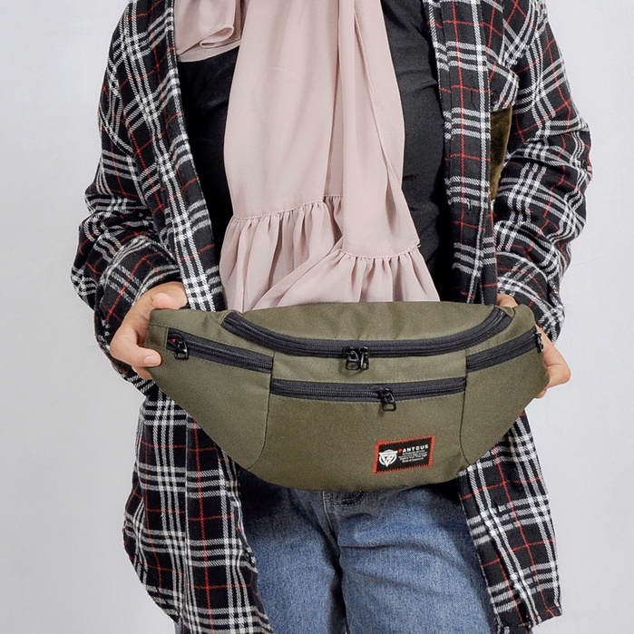 Tas Selempang Pria Wanita Fanteus Waist Bag Distro Crossbody Outdoor