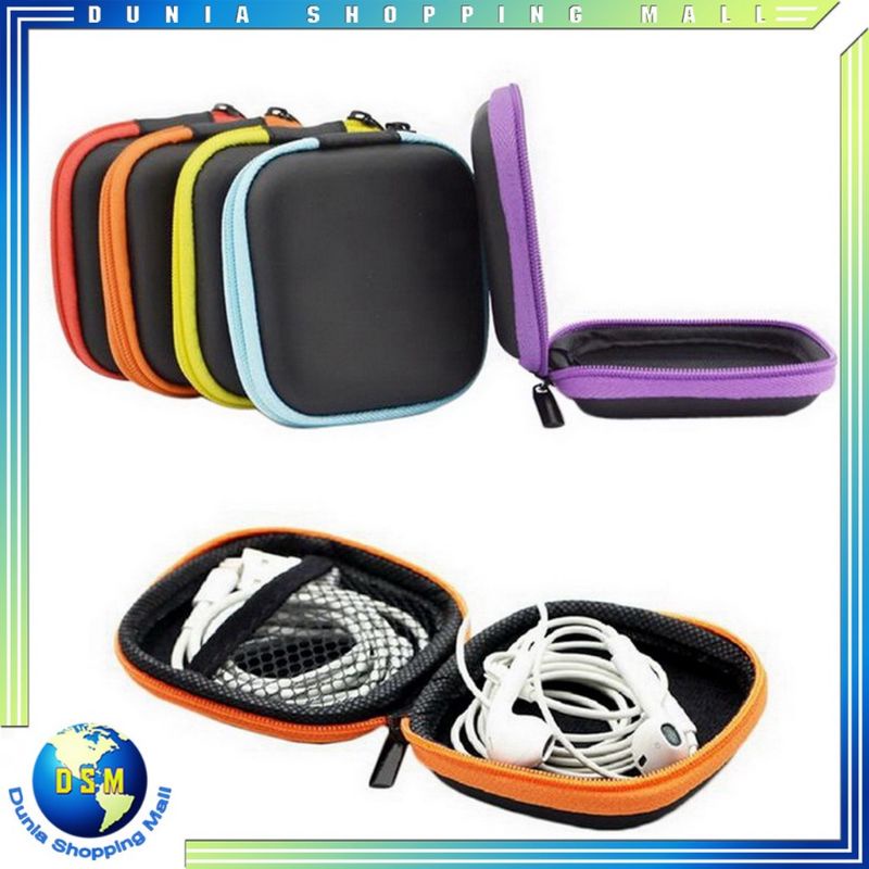 Pouch Dompet Persegi Case Organizer Tempat Headset Koin Kunci kotak wadah handsfree pouch earphone tempat simpan kabel casan tas mini headset handspre