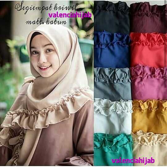 Hijab/Jilbab/kerudung segiempat Kriwil Polos VALENCIA (BEST SELLER)