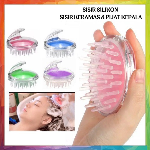 Sisir Keramas Rambut Silikon Sikat Pijat Kepala Shampo Hair Massage Brush Lembut Silicone