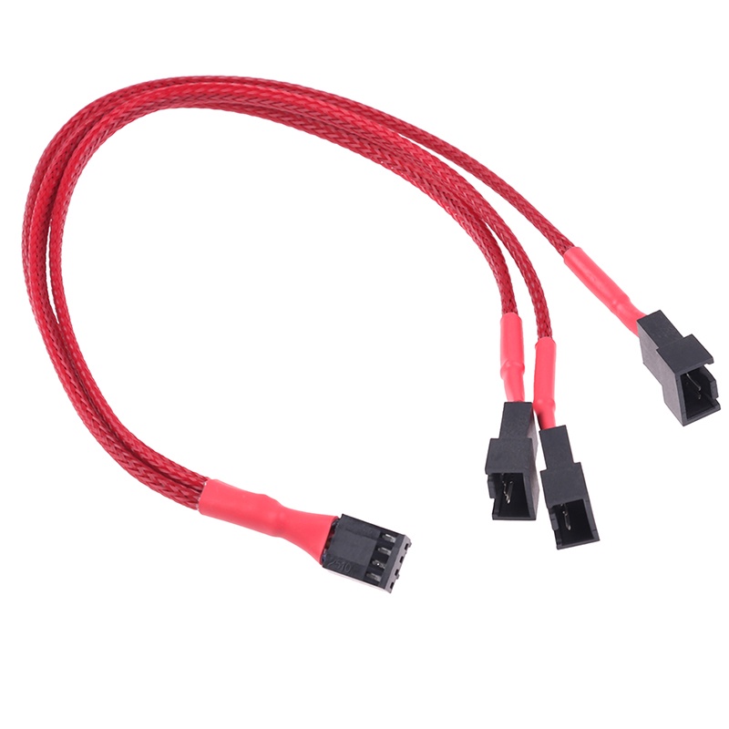 (LUCKID) 1pc Hub Kipas Pendingin Komputer 1 Ke 3 Arah 4Pin PWM Warna Merah