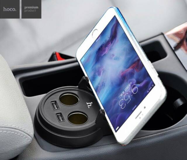 Multifunction Car Charger with 2 USB ports Hoco UC207 (HARS04BK)