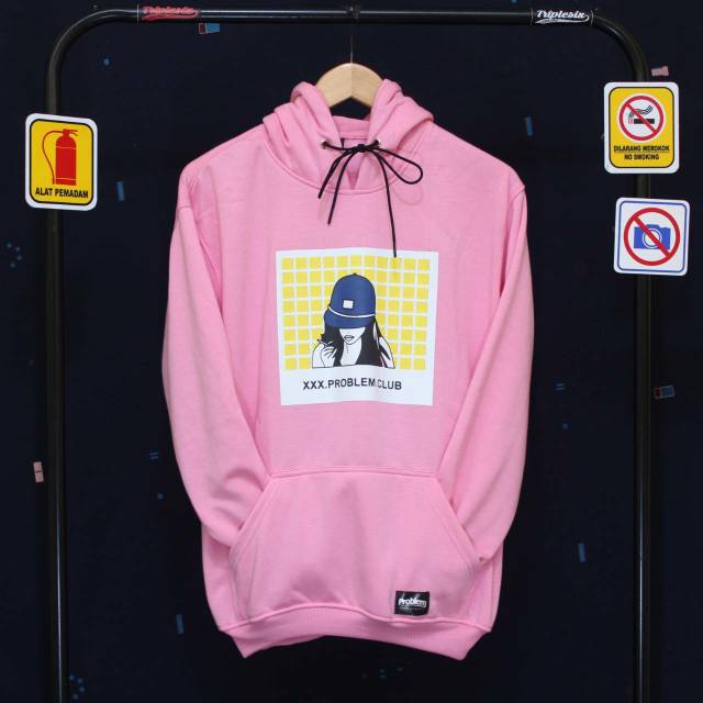 Hoodie prombel pink / hoodie premium / jaket distro bandung / jaket simple / hoodie jacket / pria