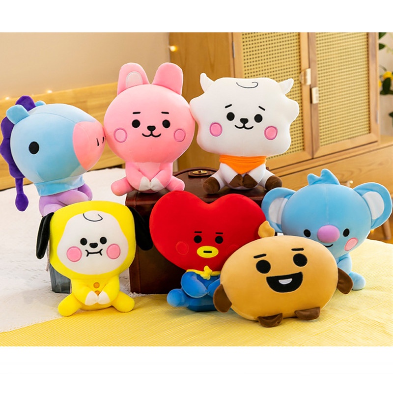 Mainan Boneka Plush Kartun BT21 Cooky Chimmy Shooky Ukuran 40CM Untuk Hadiah Ulang Tahun