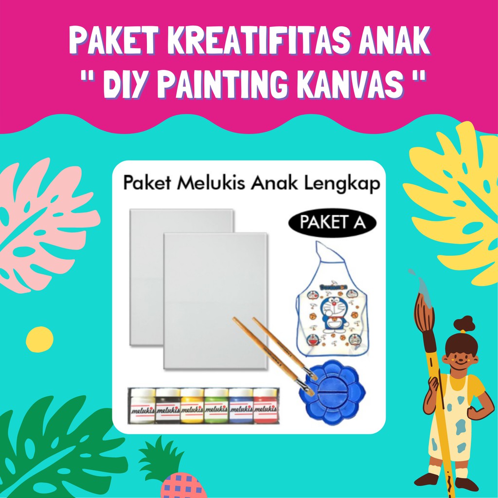 

READY KANVAS LUKIS ANAK LENGKAP CAT KUAS PALET I KADO