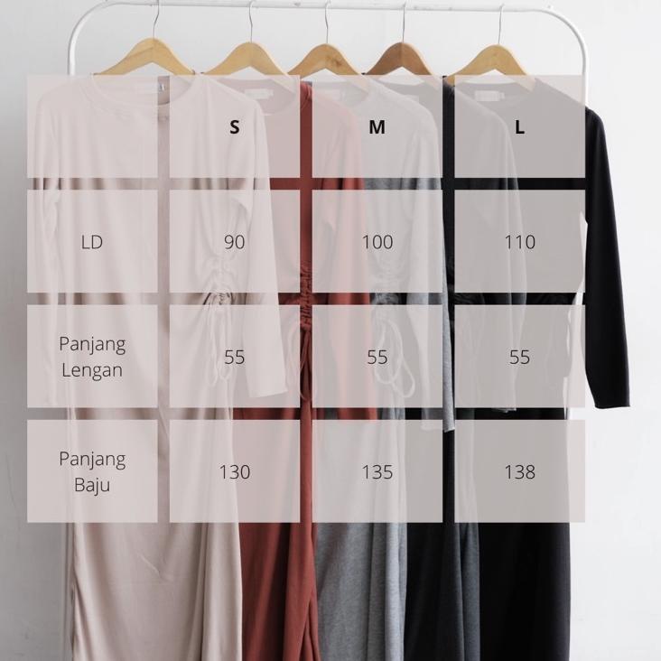 (HARGA TERMURAH) LILLY DRESS / knit dress / slim dress / dress tali serut / dress rib knit / inner d