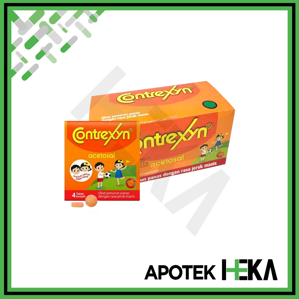 Contrexyn Obat Penurun Panas Anak Rasa Jeruk Box 25x4 Tablet Kunyah (SEMARANG)