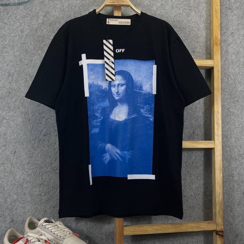 KAOS TSHIRT OFF WHITE MONALISA LENGAN PENDEK MIRROR FULLTAG