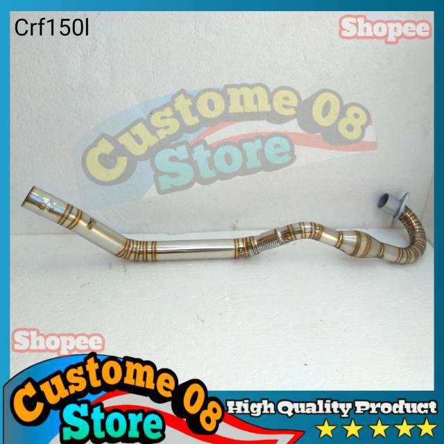 Pipa leher knalpot racing honda crf150l crf 150 megapro old tiger glpro modif trail trail stenlis