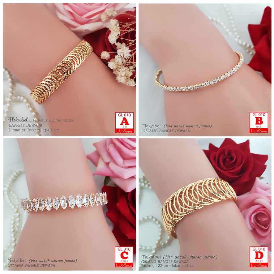 GL 010 Gelang Bebas Ukuran Free Size Gelang Lilit Gelang Fleksibel  Slap Bracelet Gelang Unik Ukuran Besar Bisa Dipakai Untuk Orang Gemuk Gelang Orang Kurus Perhiasan Wanita Emas Imitasi Gelang Bangle Slap Bracelet Luxx Xuping-1