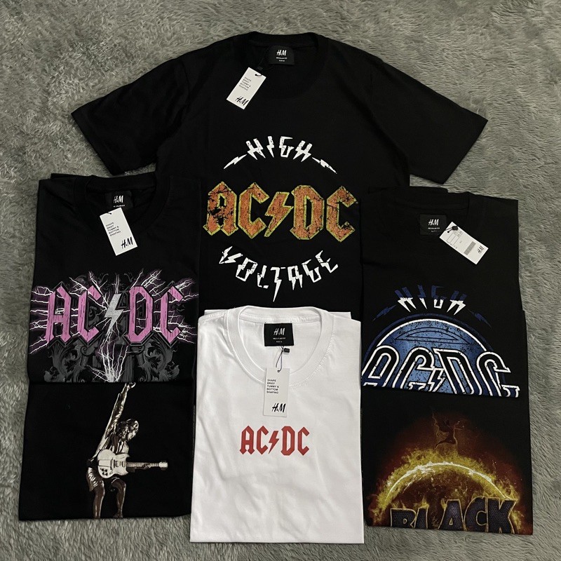 KAOS TSHIRT MUSIK BAND ACDC BY H&amp;M - BANYAK VARIASI WARNA BEST SELLER