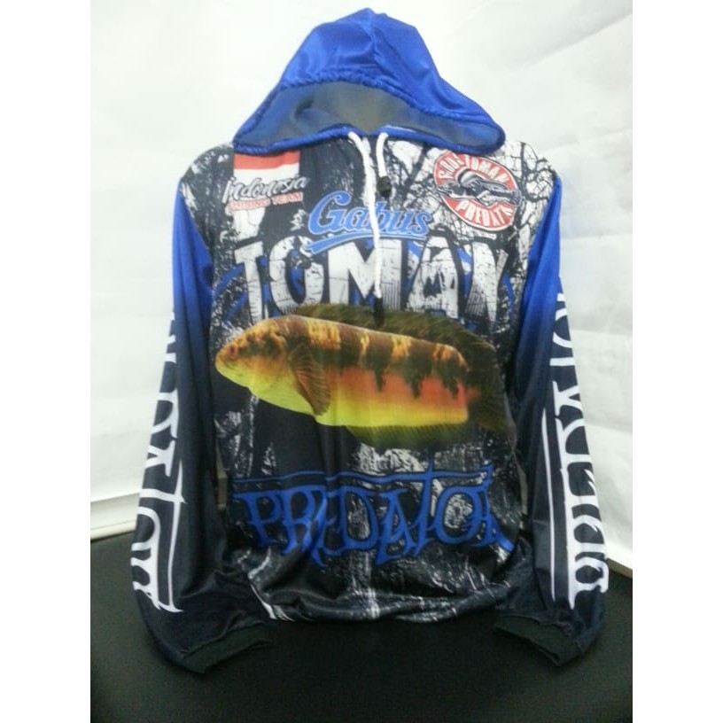 kaos jersey mancing -baju kaos mancing bertopi predator GABUS TOMANG 764