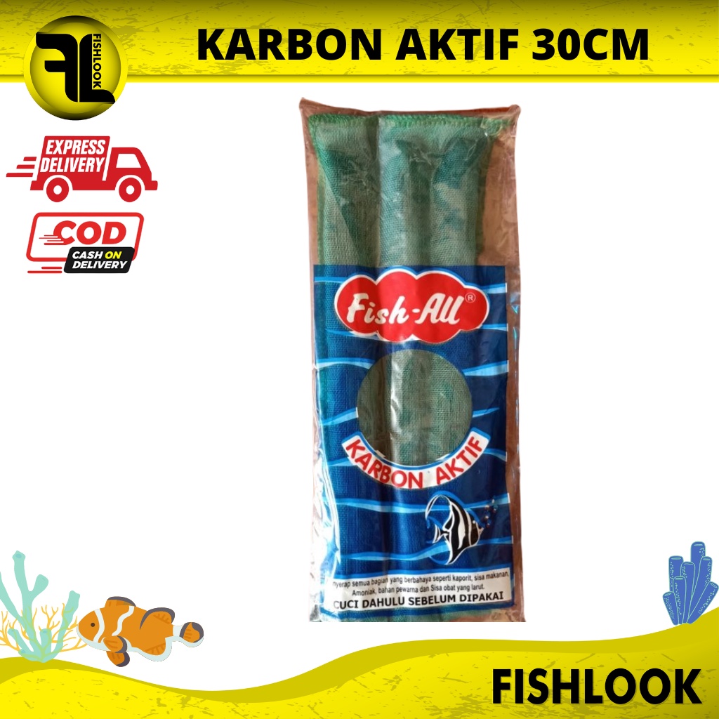 KARBON AKTIF &amp; ZEOLITE FILTER FISH ALL 30cm (FILTER AQUARIUM/KOLAM)