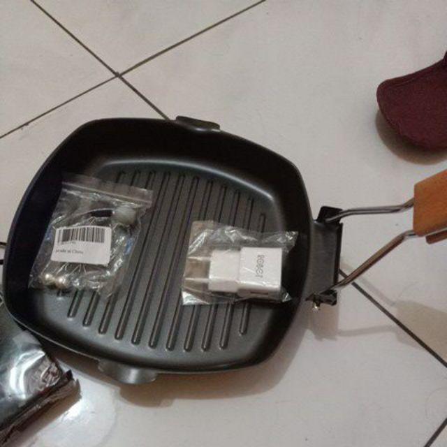 Square Grill Pan Teflon Non Stick Frying Pan Wajan Mini Bakar Alat Dapur Barbecue Panci Wajan