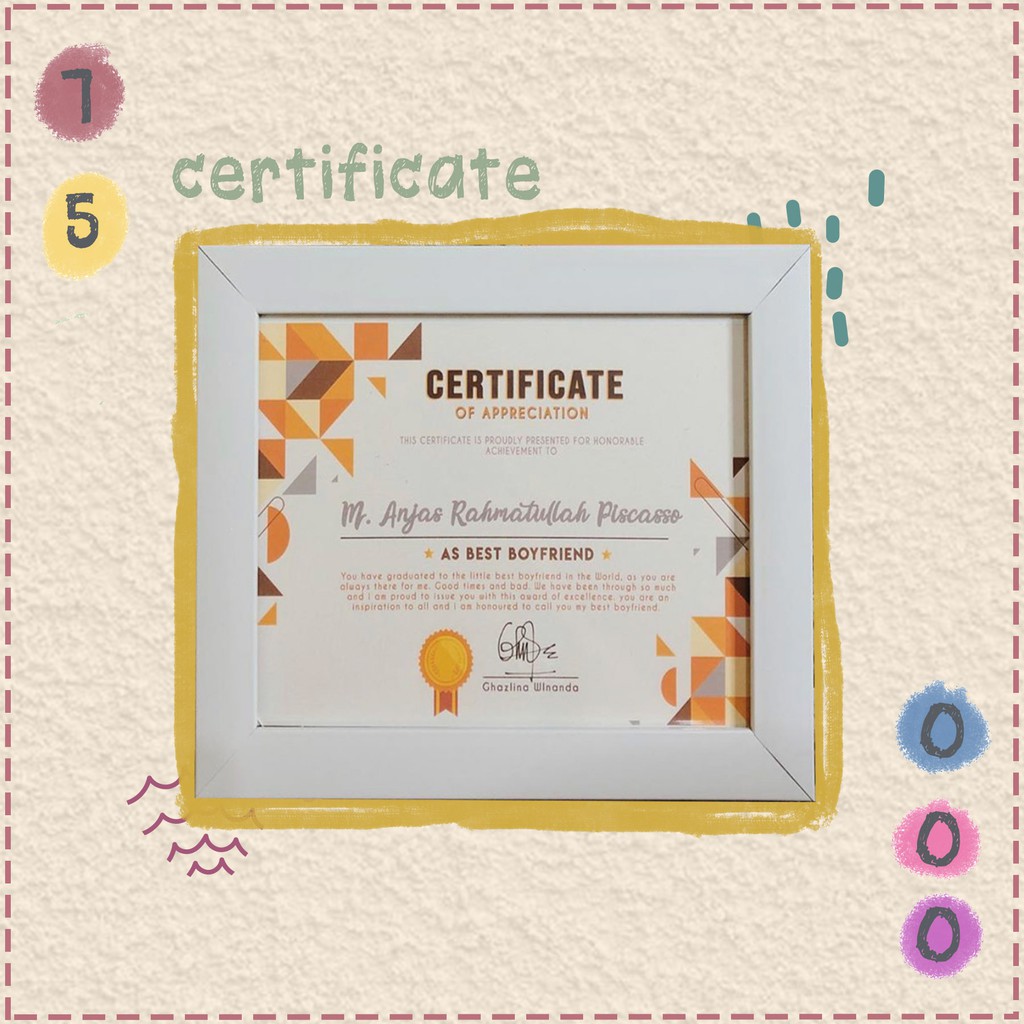 

Sertifikat Custom / Certificate gift