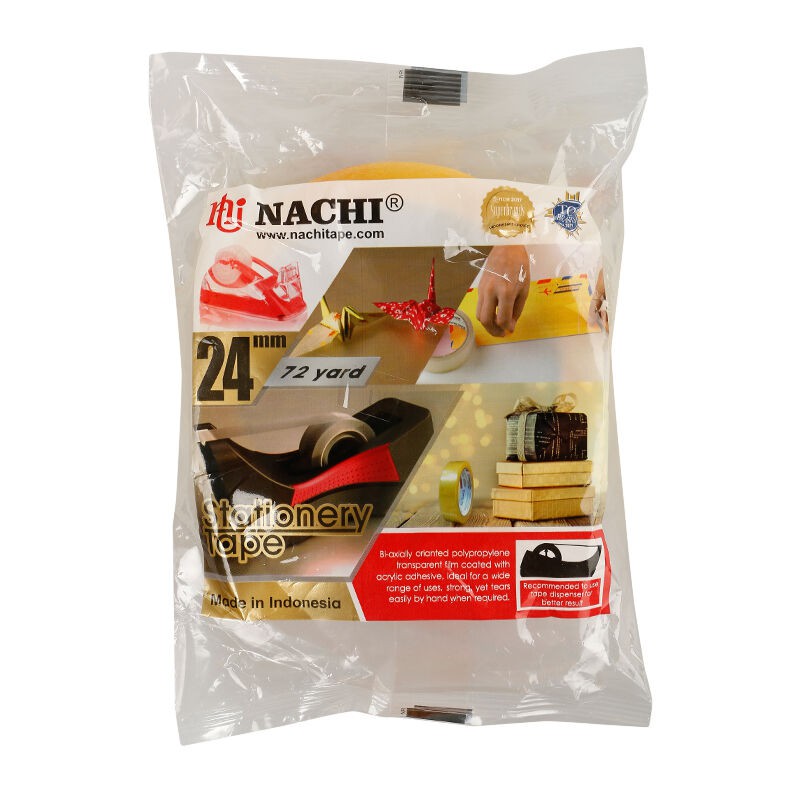 

NACHI Stationary Tape / Isolasi ukuran Medium 24 mm X 72 yard - Harga per 1 Roll