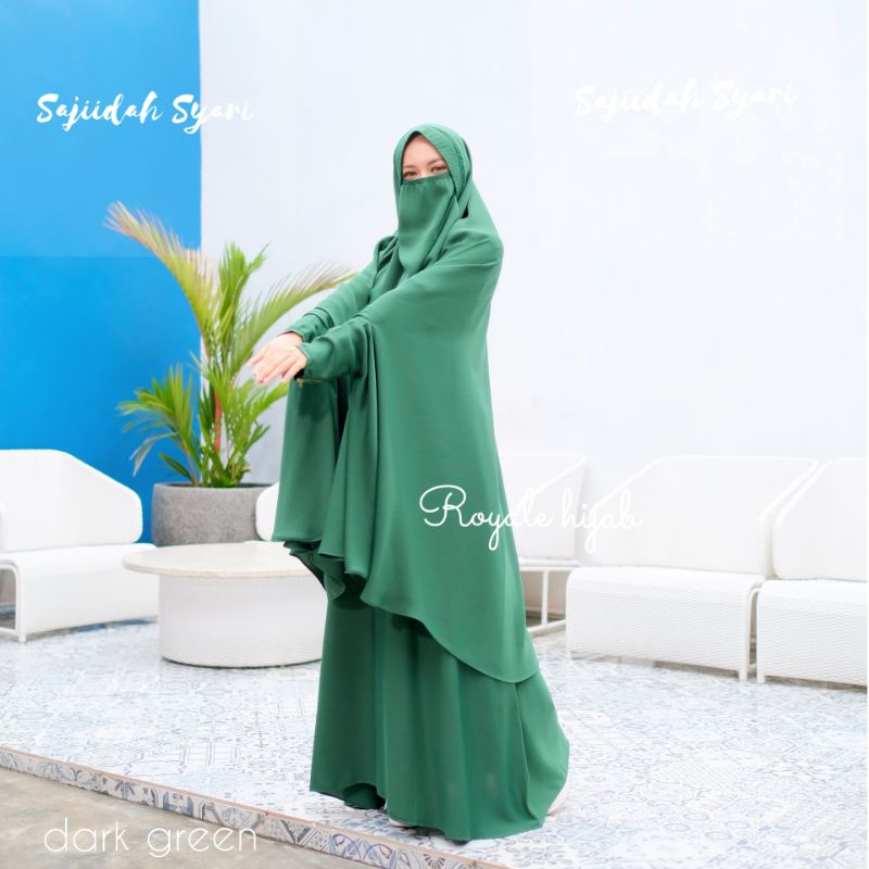 Sajiidah gamis syari wolfish KHIMAR JUMBO ori royale