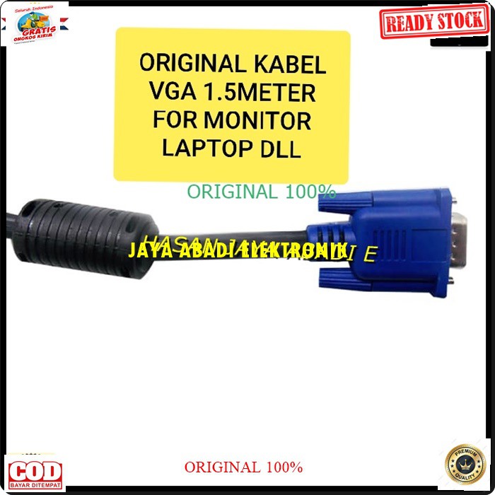 G291 ORIGINAL Kabel vga cable komputer laptop computer extension konektor splitter sambungan Jek jack penyambung converter male elektronik G291  BISA SEGALA KOMPUTER, LAPTOP MONITOR DLL G291