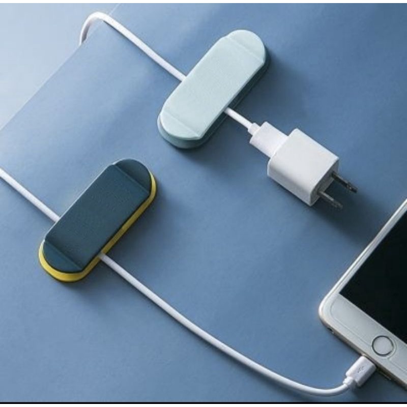 penjepit kabel charger hp isi 4 PCS klip kabel dinding tempel penjepit kabel klip perekat tembok Thread Holder Penyangga Kepala Colokan Charger