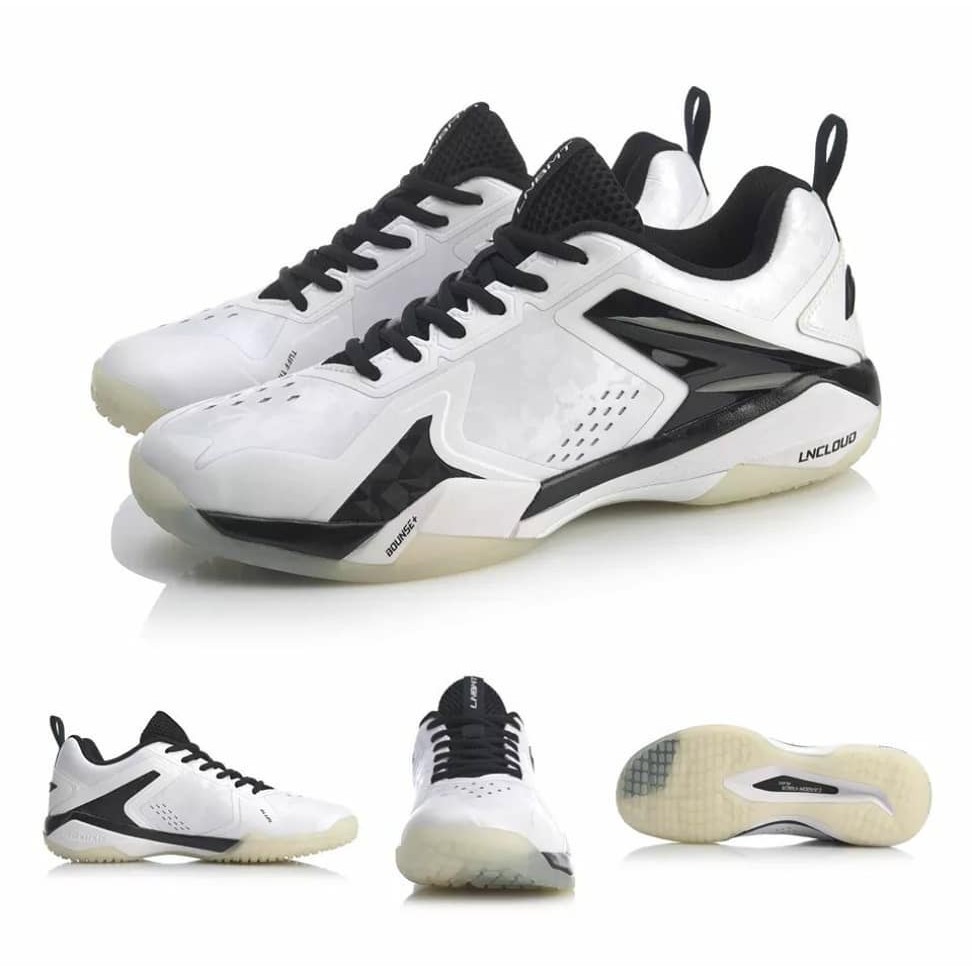 Sepatu Badminton Lining Shadow 2020 Li Jinhui Liu Yuchen V AYAQ 013 White Black Original