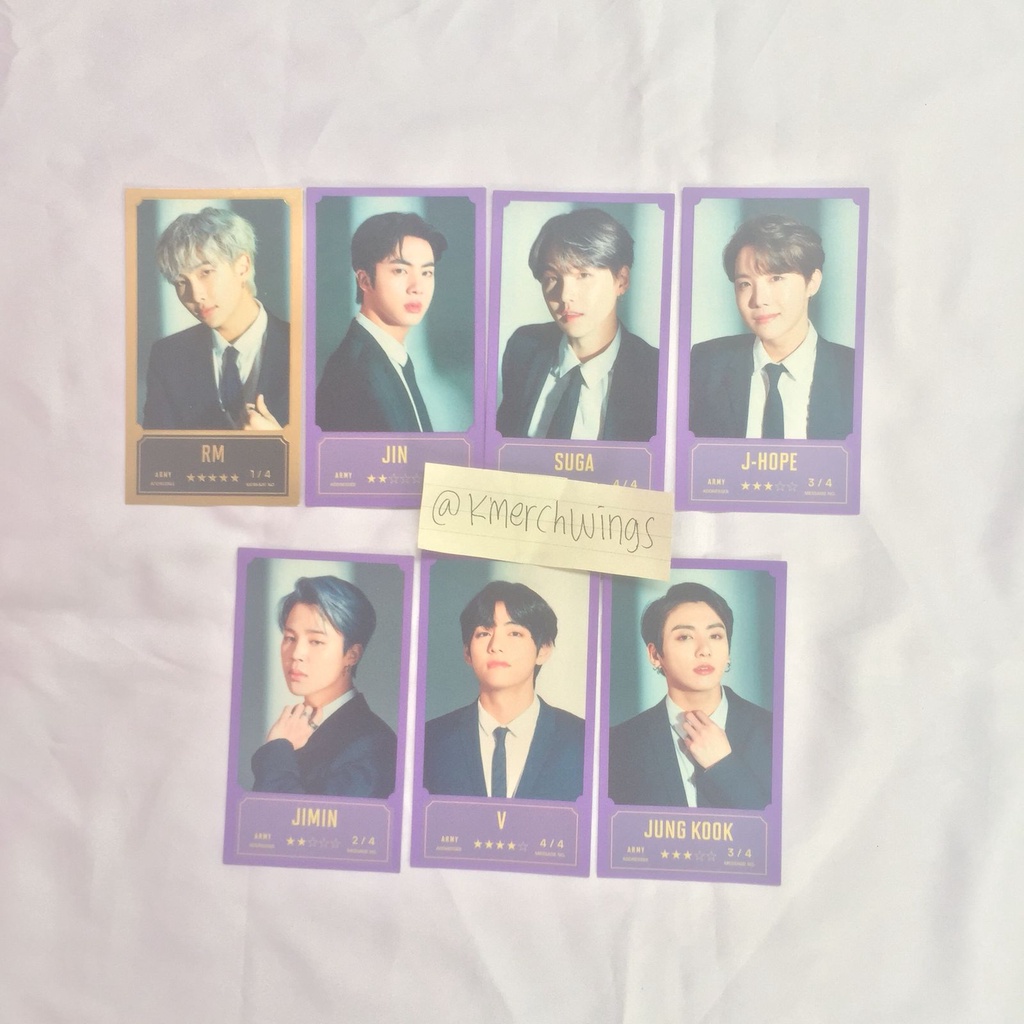 

MASSAGE CARD BTS NAMJOON SEOKJIN YOONGI J-HOPE JIMIN TAEHYUNG JUNGKOOK OFFICIAL