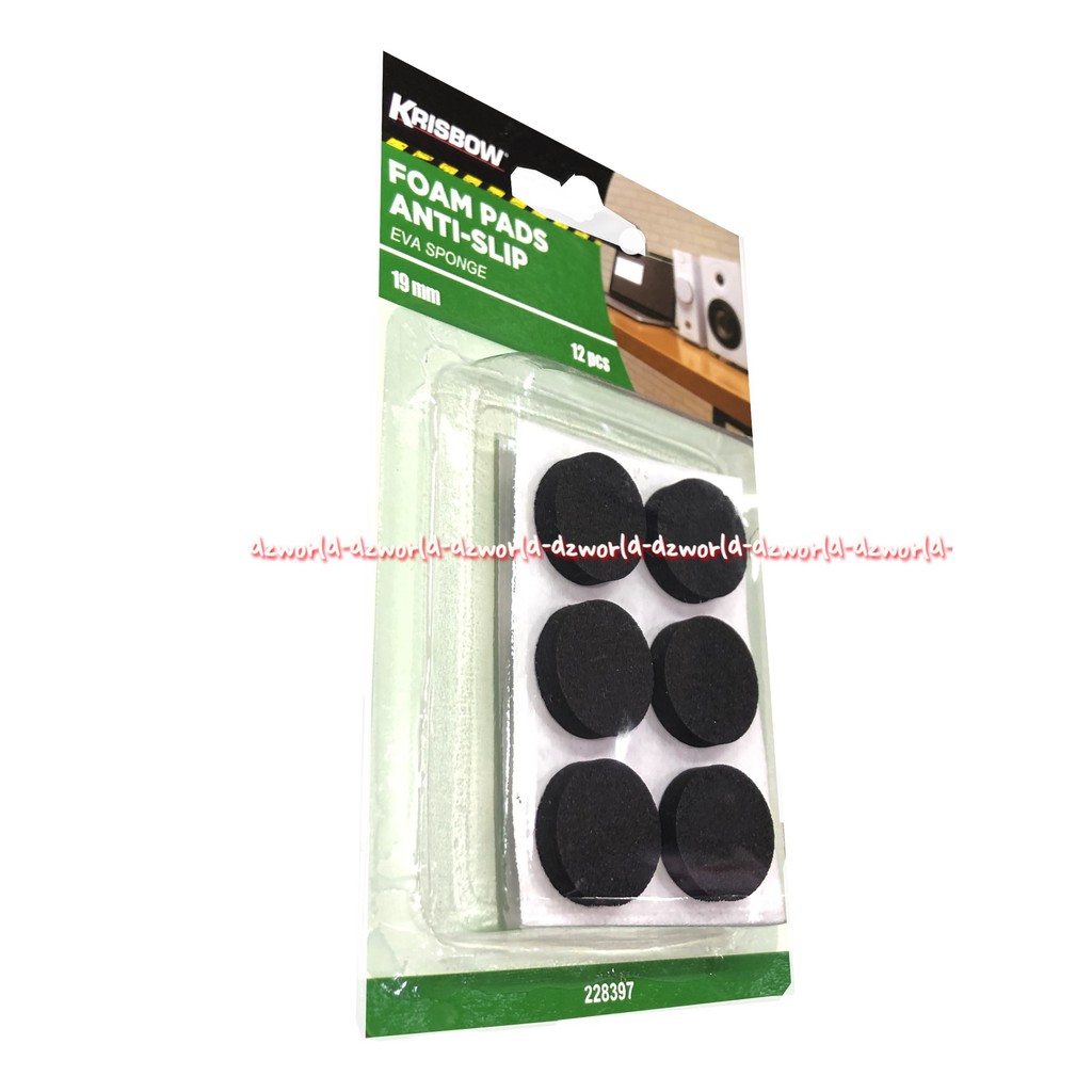 Krisbow Foam Pads Anti Slip Black 19mm Alas Busa Hitam Pengganjal