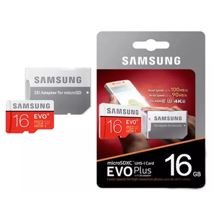 Memory Card Samsung Evo Class 10 128 / 64 / 32 /16GB Plus Micro Card With Adapter / kartu memory HP All Smartphone