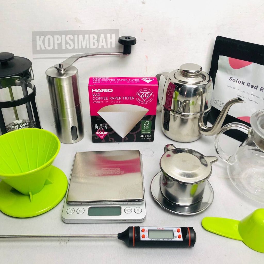 Paket Hemat Homebrewer Alat Seduh Rumahan Pembuat Kopi Manual Brew V60 Coffee Maker-2