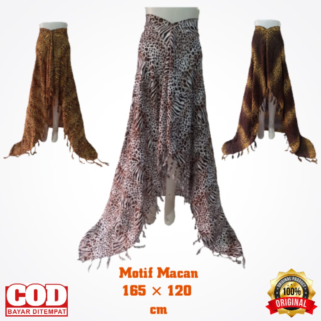 Kain Pantai Motif Macan Rayon 160/120 Rumbai Sembilanmode