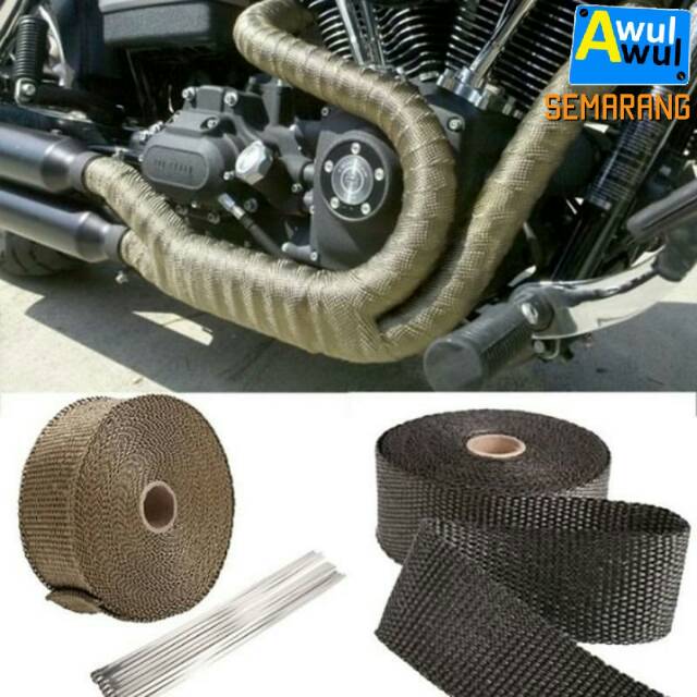 Exhaust Wrap Peredam Panas Knalpot Mobil Motor Panjang 10 Meter | Perban Pelindung Knalpot Anti Pana