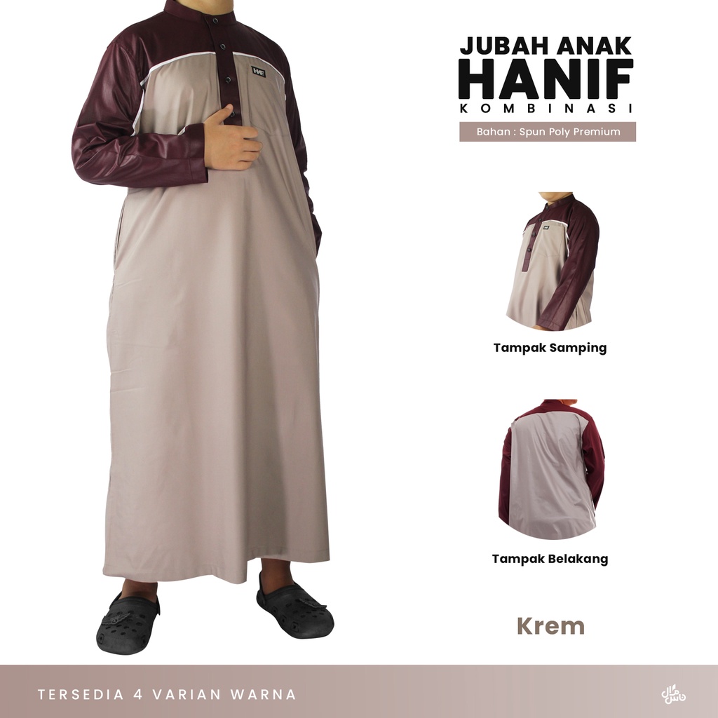 JUBAH ANAK LAKI LAKI KOKO ANAK LENGAN PANJANG PAKAIAN JUBAH MUSLIM ANAK ORIGINAL HANIF