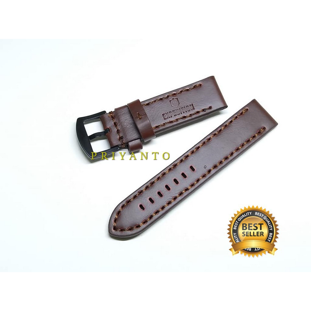 Grosir Tali Jam tangan kulit Swatch Swiss Army 22 24mm coklat