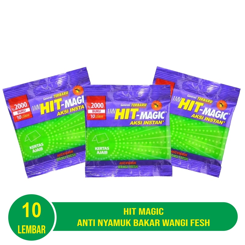 Hit Magic Anti Nyamuk Aksi Instan isi 10 lembar Wangi Floral / Fresh - 3pcs