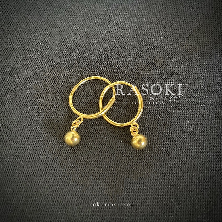 KERABU BOLA GANTUNG 1-2gr EMAS 24 LM LONDON 99,9% MAS TOBA