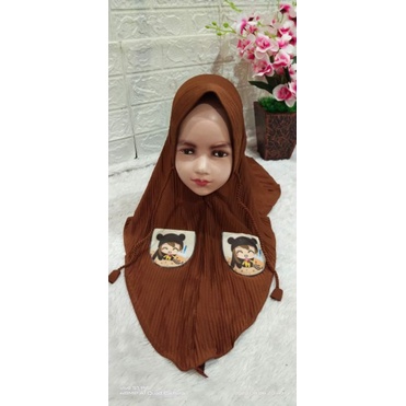 Hijab Boba Plisket Anak Estimasi 3-6 Tahun