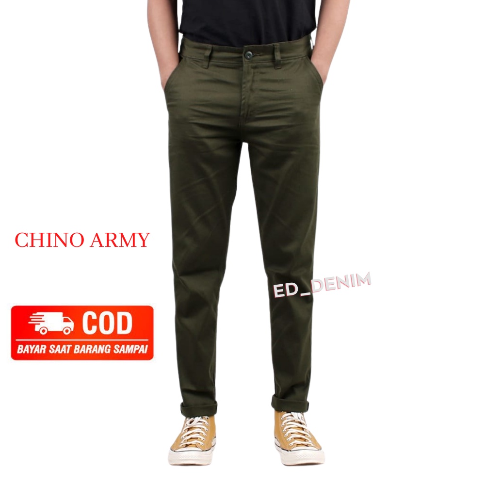 Celana Chino Panjang Pria Slim Fit Katun Strecth  Premium Celana Cowok