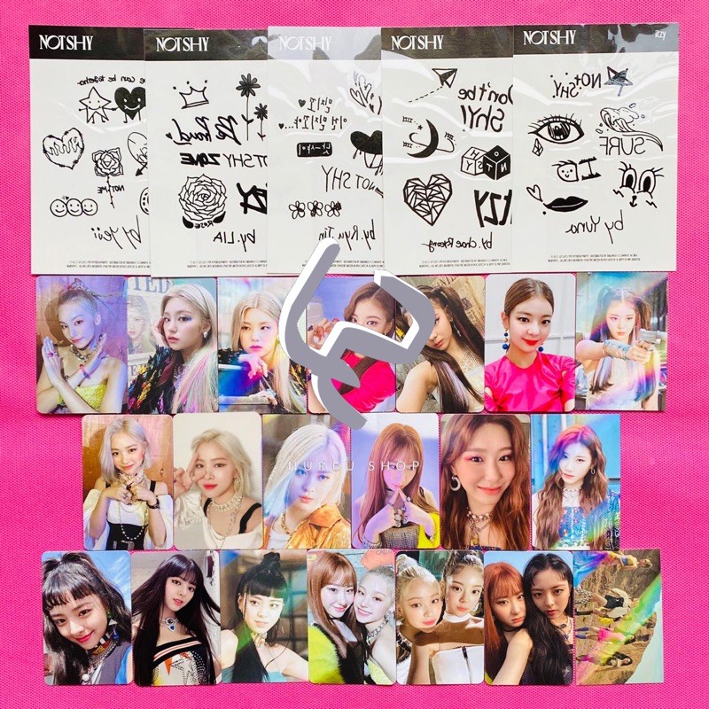 ITZY - Not Shy (Photocard / Tattoo Sticker / MMT / WD Withdrama : Yeji Lia Ryujin Chaeryeong Yuna)