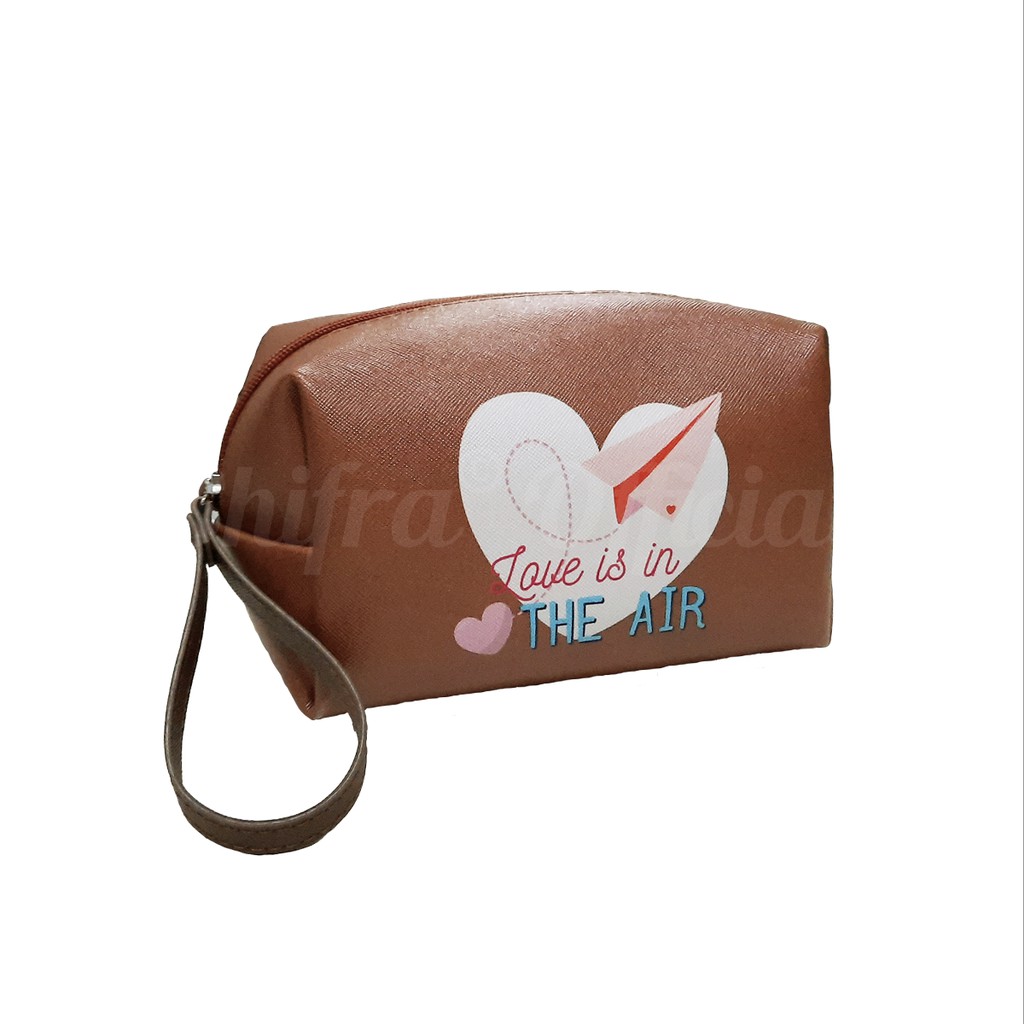 TEMPAT MASKER POUCH MASKER POUCH KOSMETIK WANITA LOVE COUPLE SHIFRA