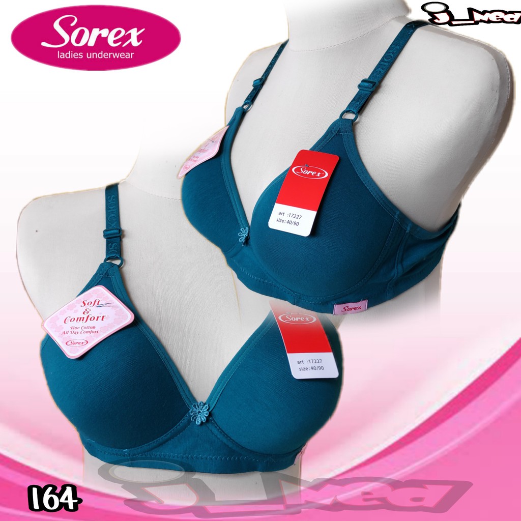 J164 Sorex Soft &amp; Comfort Bra Busa Tanpa Kawat Cup B Dua Pengait Size 34 36 38 40