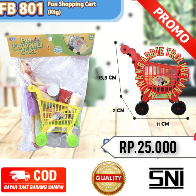 Mainan troli belanja-MAINAN BARBIE TROLI BELANJA MINI MARKET TROLLEY