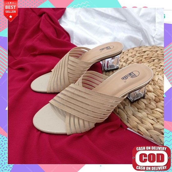 Sepatu Hak Heels Fashion Wanita Import Ut 03- Tahu 7Cm Sendal Hels Cas Sandal Heels Kaca 5Cm / Sep