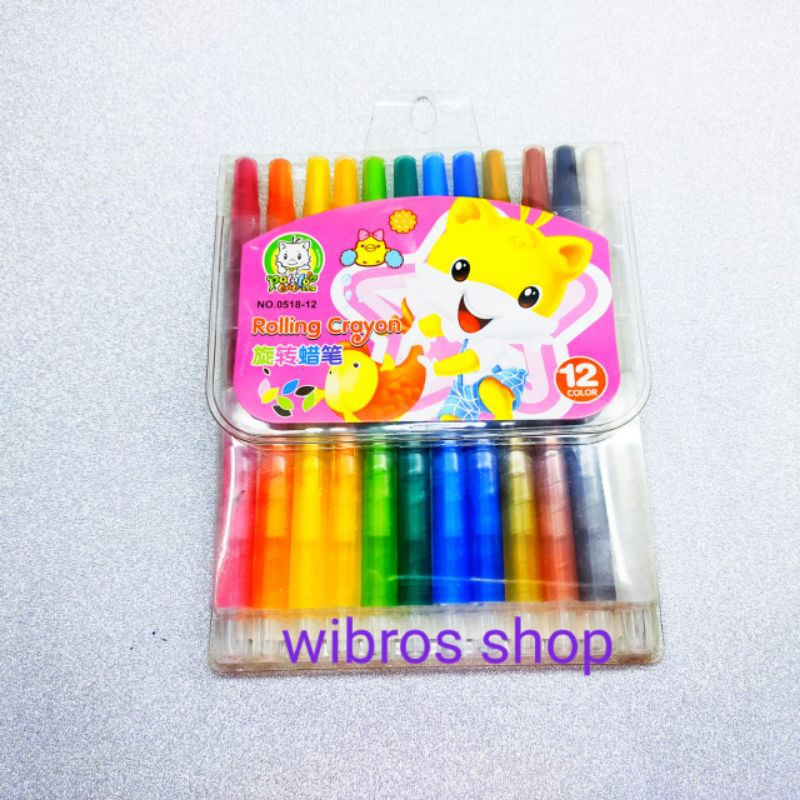 

Twist Oil pastel crayon putar potato cat 12 warna panjang original