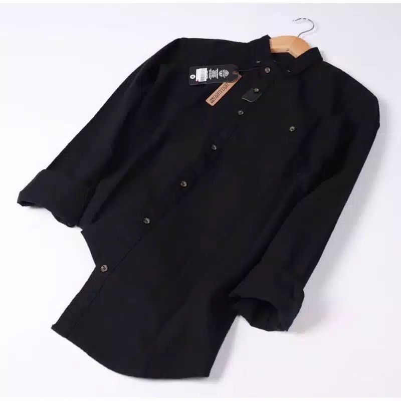 BAJU KEMEJA KERJA KERAH PRIA CASUAL FORMAL POLOS LENGAN PANJANG ORIGINAL TERBARU EIGHTYEIGHT