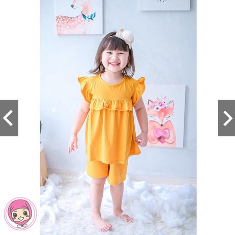 Setelan Playset Kaos Anak 1-5Tahun Terlaris | Set Ruffle Anak Perempuan