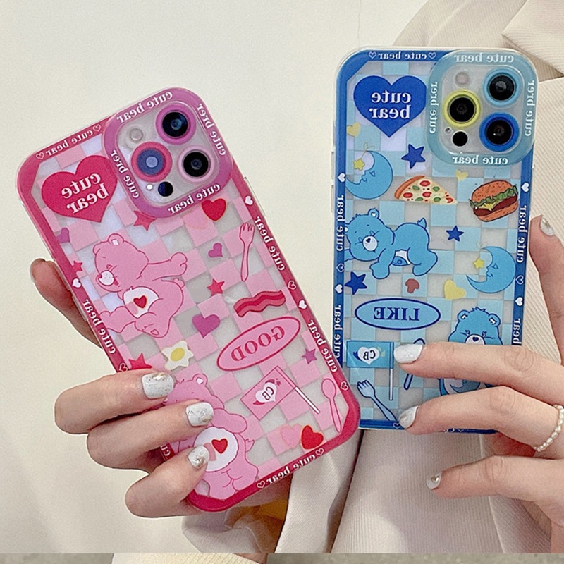 Soft Case Transparan Motif Beruang Untuk Iphone 13 Pro Max Mini 12 11 XS XR X 8 7 6 6s Plus SE2020