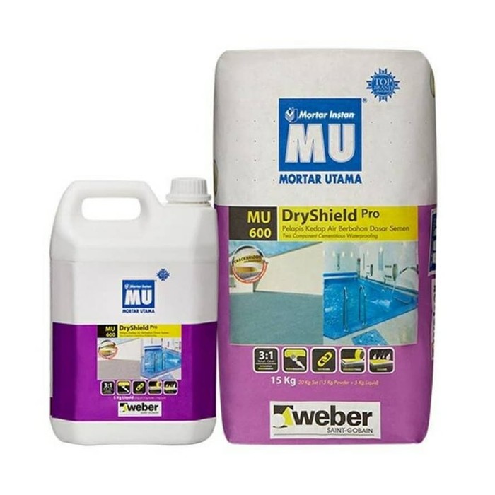 TERHEMAT MORTAR UTAMA MU-600 DRYSHIELD PELAPIS KEDAP AIR 20KG SET